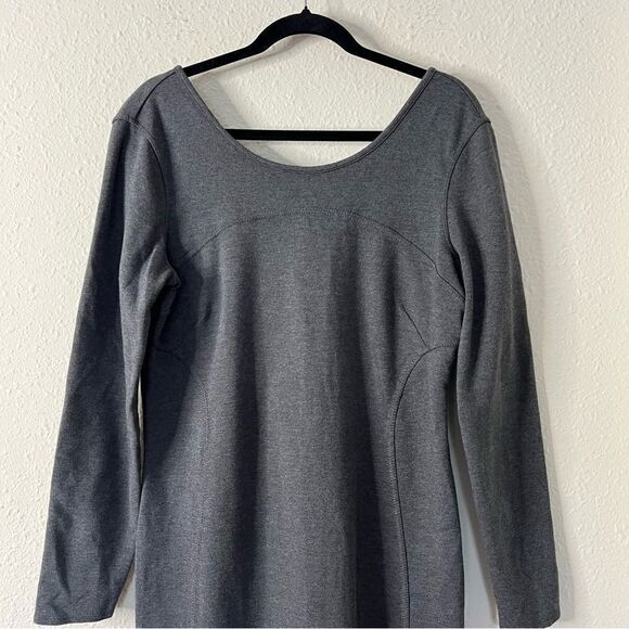 Athleta Illusion Ponte Knit Long Sleeve Dress Size Large in Gray - Picture 5 of 10